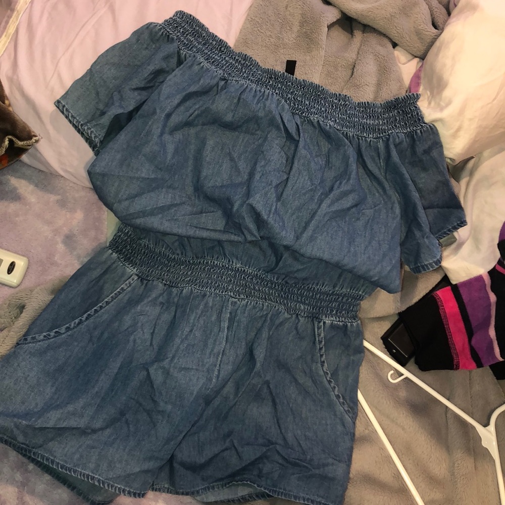 soft jean material, romper never worn
